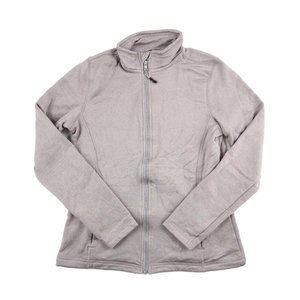 Crivit Mens Full Zip Jacket Gray Heather Warm Training Mock Neck Size Small